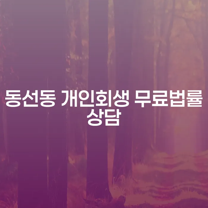 동선동 개인회생 무료법률상담