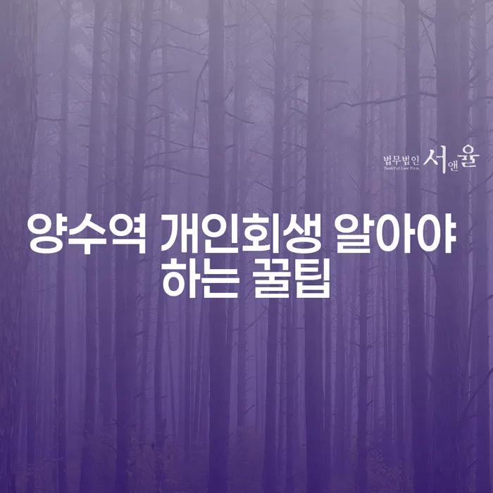 양수역 개인회생 알아야 하는 꿀팁