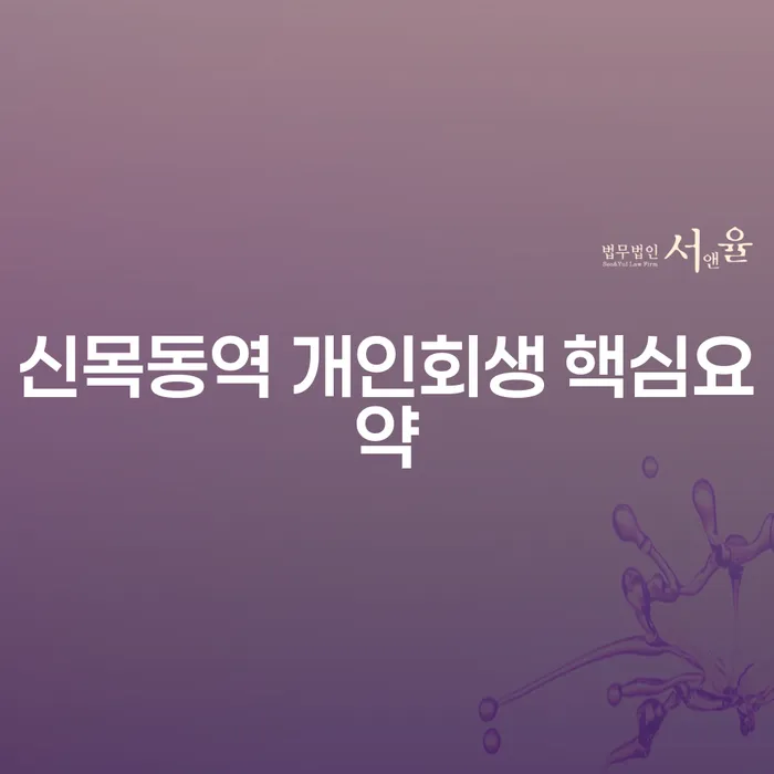 신목동역 개인회생 핵심요약