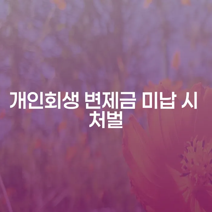 개인회생 변제금 미납 시 어떤 처벌을 받게 될까요?