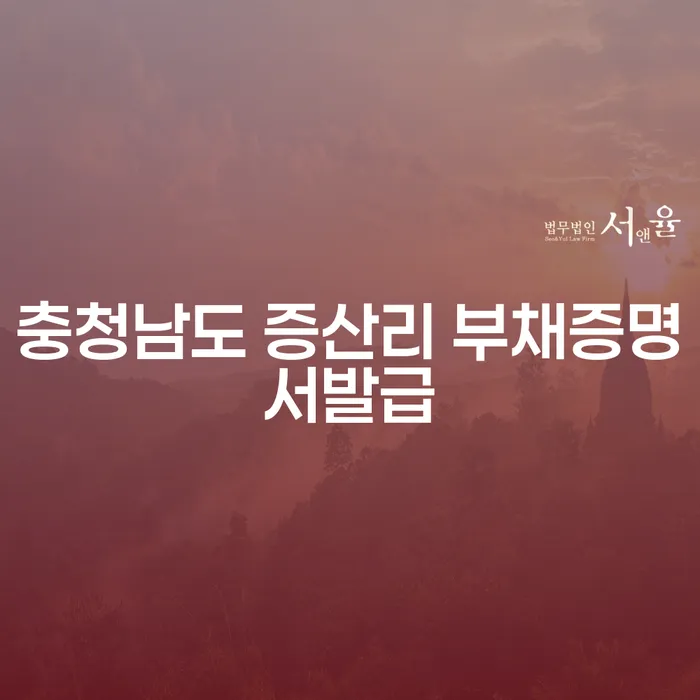 충청남도 증산리에서 부채증명서발급을 통해 부채 문제를 해결하는 방법은?